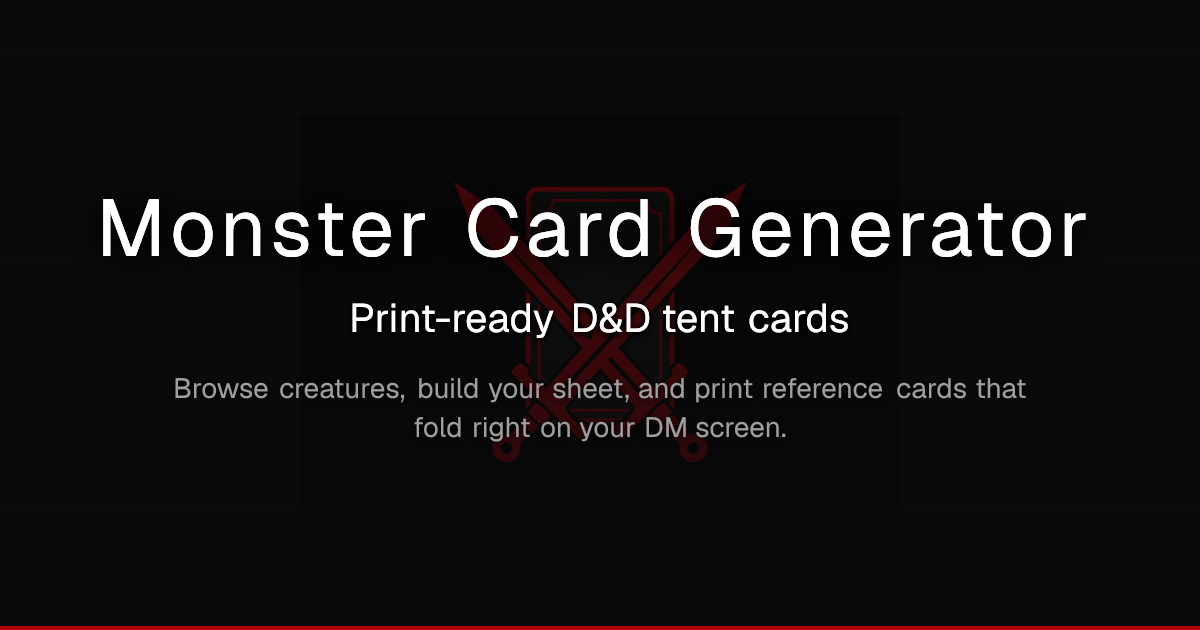 Preview of Monster Card Generator